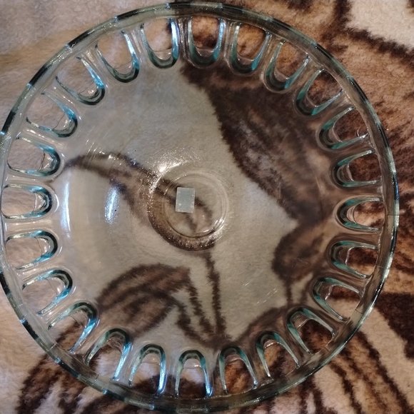 Large Vintage Festive Cut Out Glass Bowl - Picture 1 of 4